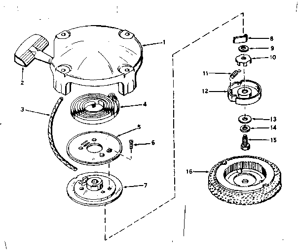 Rewind Starter No. 28319a Diagram and Parts List for 143556012  Craftsman Engine