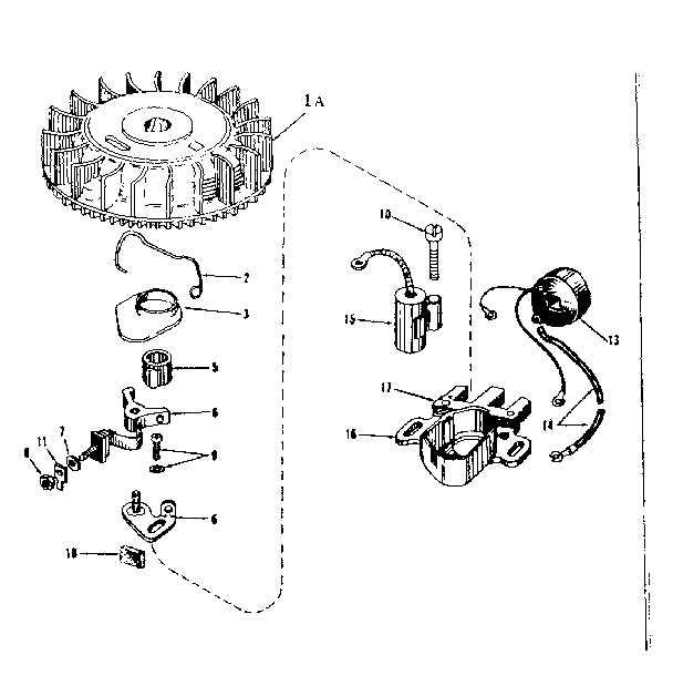 Magneto No. 610667 Diagram and Parts List for 143124031  Craftsman Engine