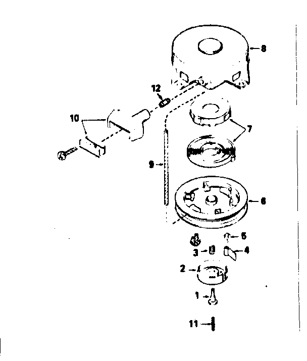Rewind Starter No. 590420a Diagram and Parts List for 143754042  Craftsman Engine