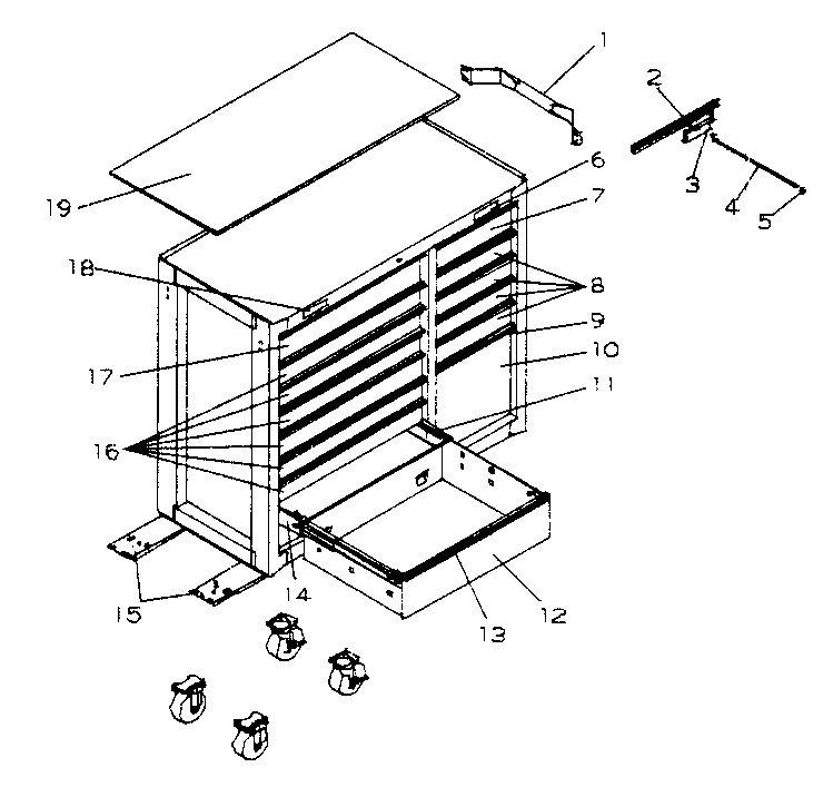 Tl Frame Mobile Diagram and Parts List for 706825551  Craftsman Tool Stand & Cart