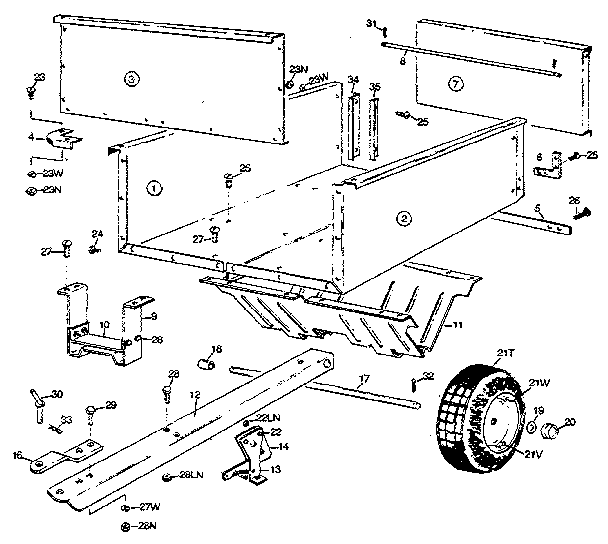 Replacement Parts Diagram and Parts List for 610243571  Craftsman Tool Stand & Cart