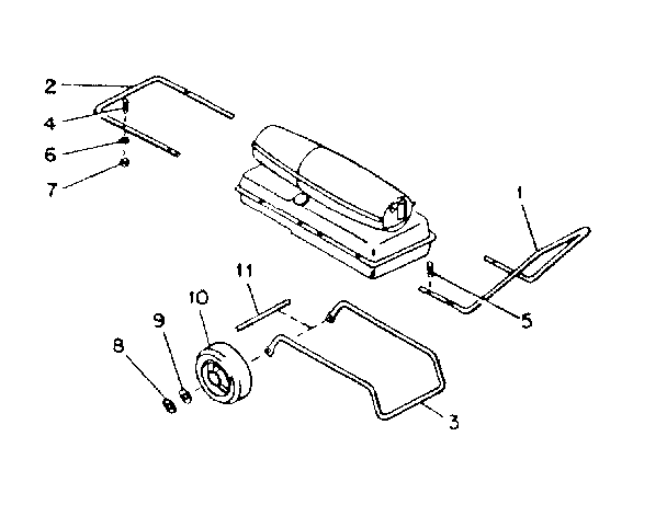 Wheel Assembly Diagram and Parts List for 40414  Craftsman Heater