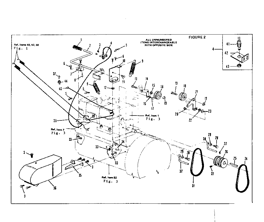 Pulley And Springs Diagram and Parts List for 53621800  Craftsman Snow Blower