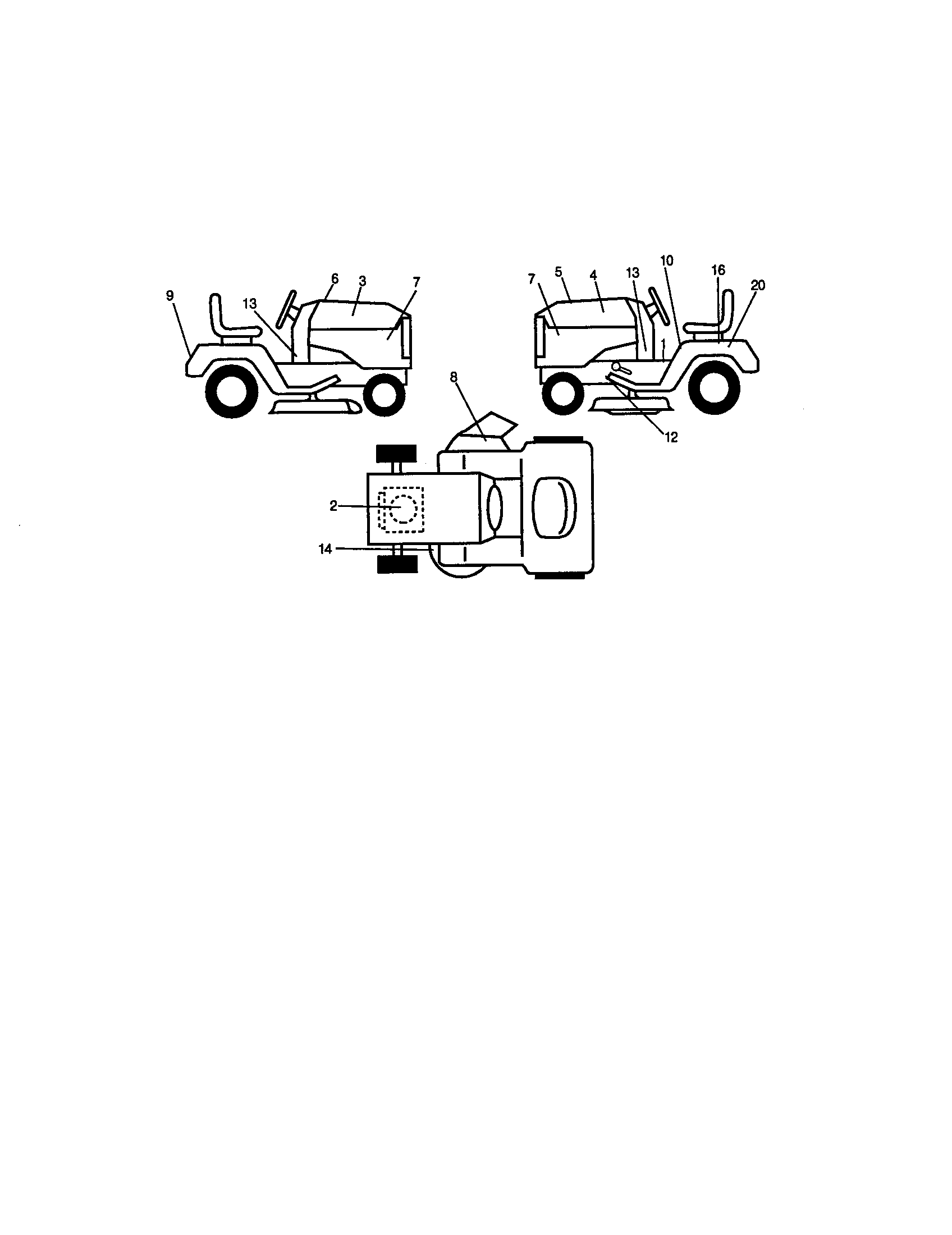 Decals Diagram and Parts List for 917272060  Craftsman Lawn Tractor