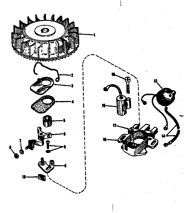 Magneto (phelon F-3220-m3) Diagram and Parts List for 143102100  Craftsman Engine