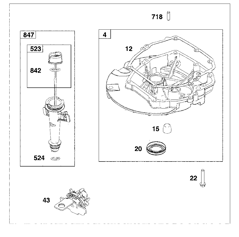 Sump & lubrication Diagram and Parts List for CMXGMAM1125506  Craftsman Lawn Mower