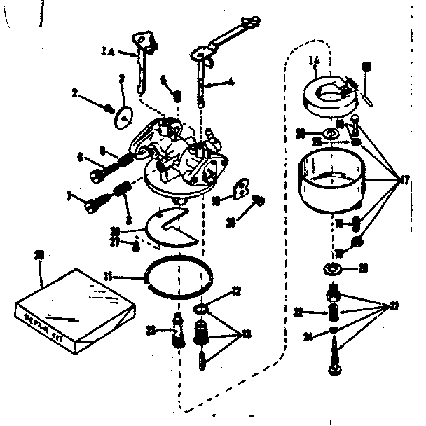 Carburetor Diagram and Parts List for 143534062  Craftsman Engine