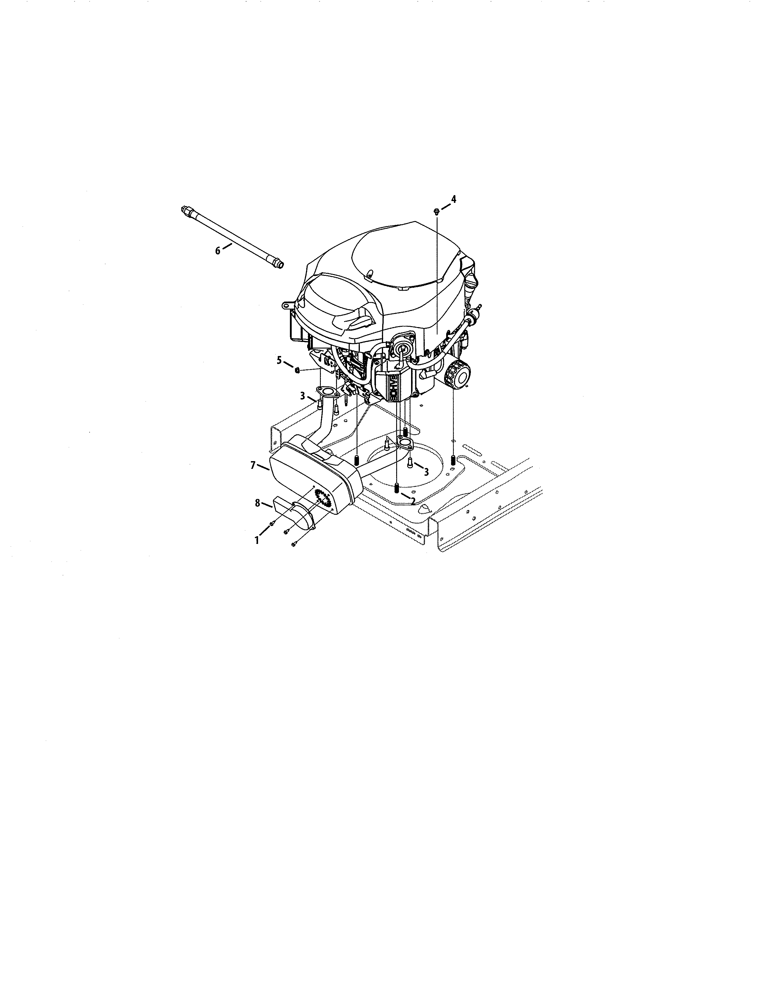 Engine/muffler Diagram and Parts List for 247204241  Craftsman Engine