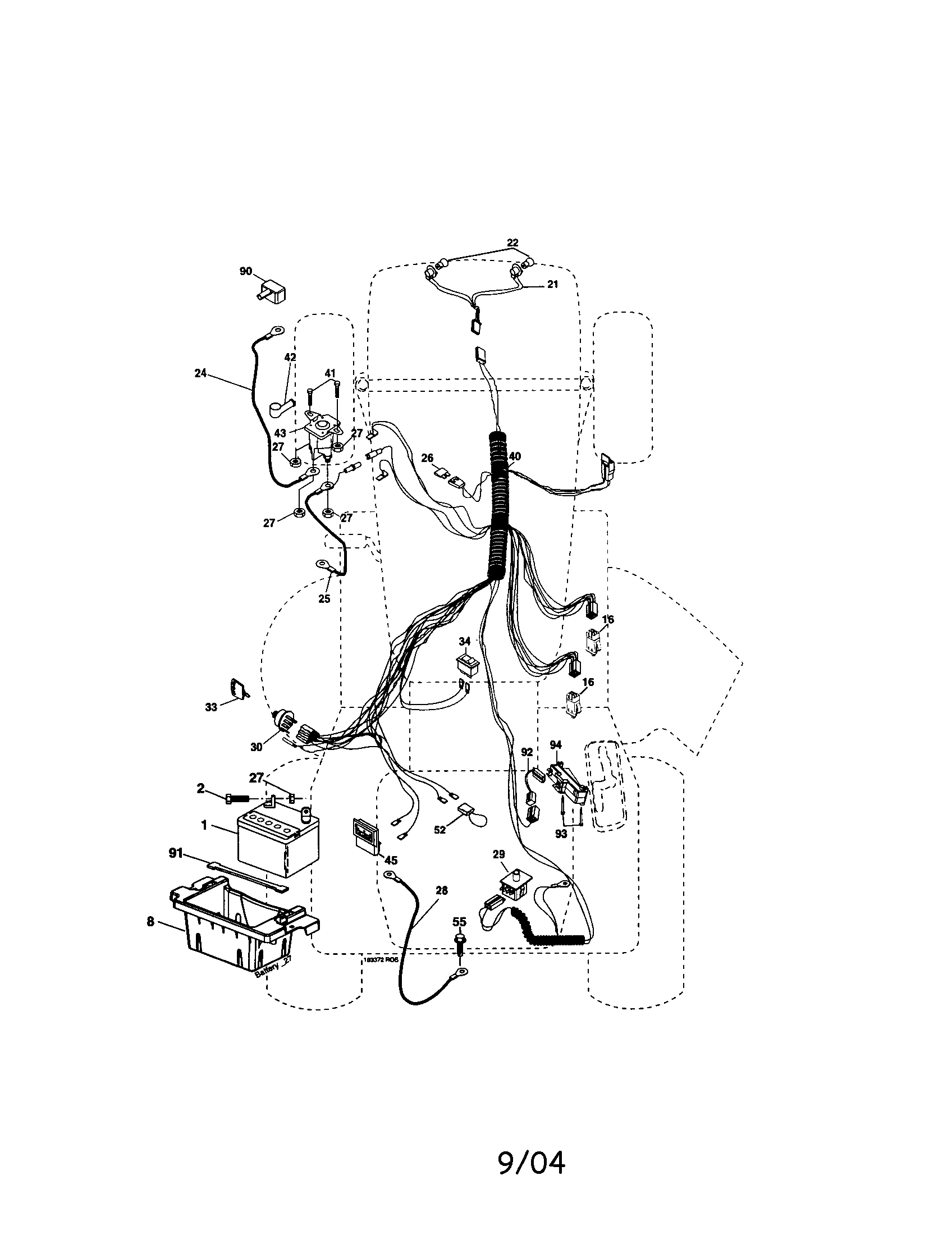 Electrical Diagram and Parts List for 917274811  Craftsman Lawn Tractor