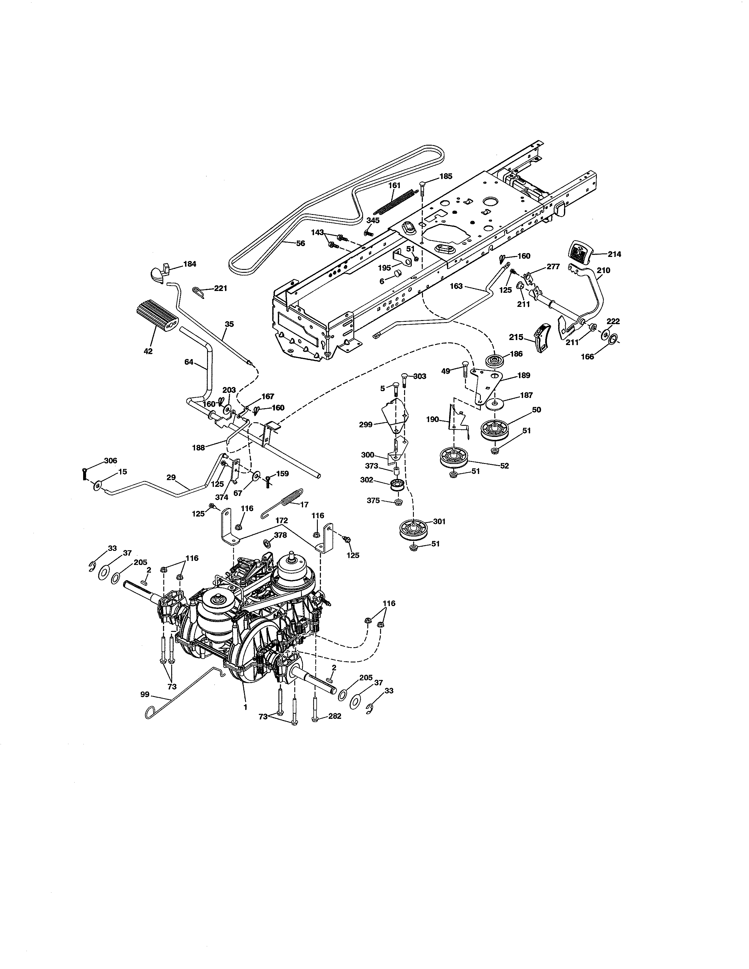 Ground Drive Diagram and Parts List for 917255840  Craftsman Lawn Tractor