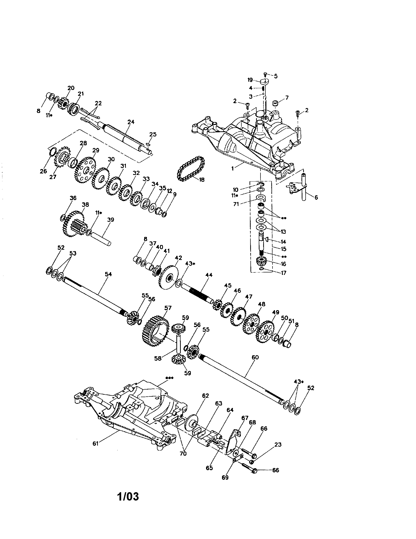 Dana Transaxle Diagram and Parts List for 917273391  Craftsman Lawn Tractor