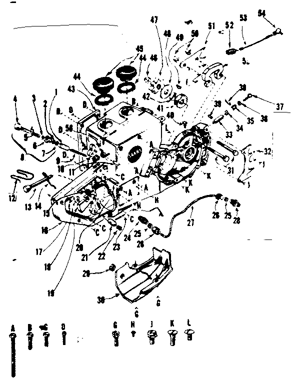 Tank Assembly Complete Diagram and Parts List for 91761406  Craftsman Chainsaw