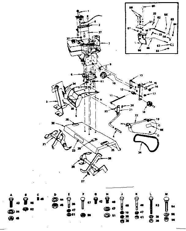 Engine And Tines Diagram and Parts List for 917252491  Craftsman Tiller