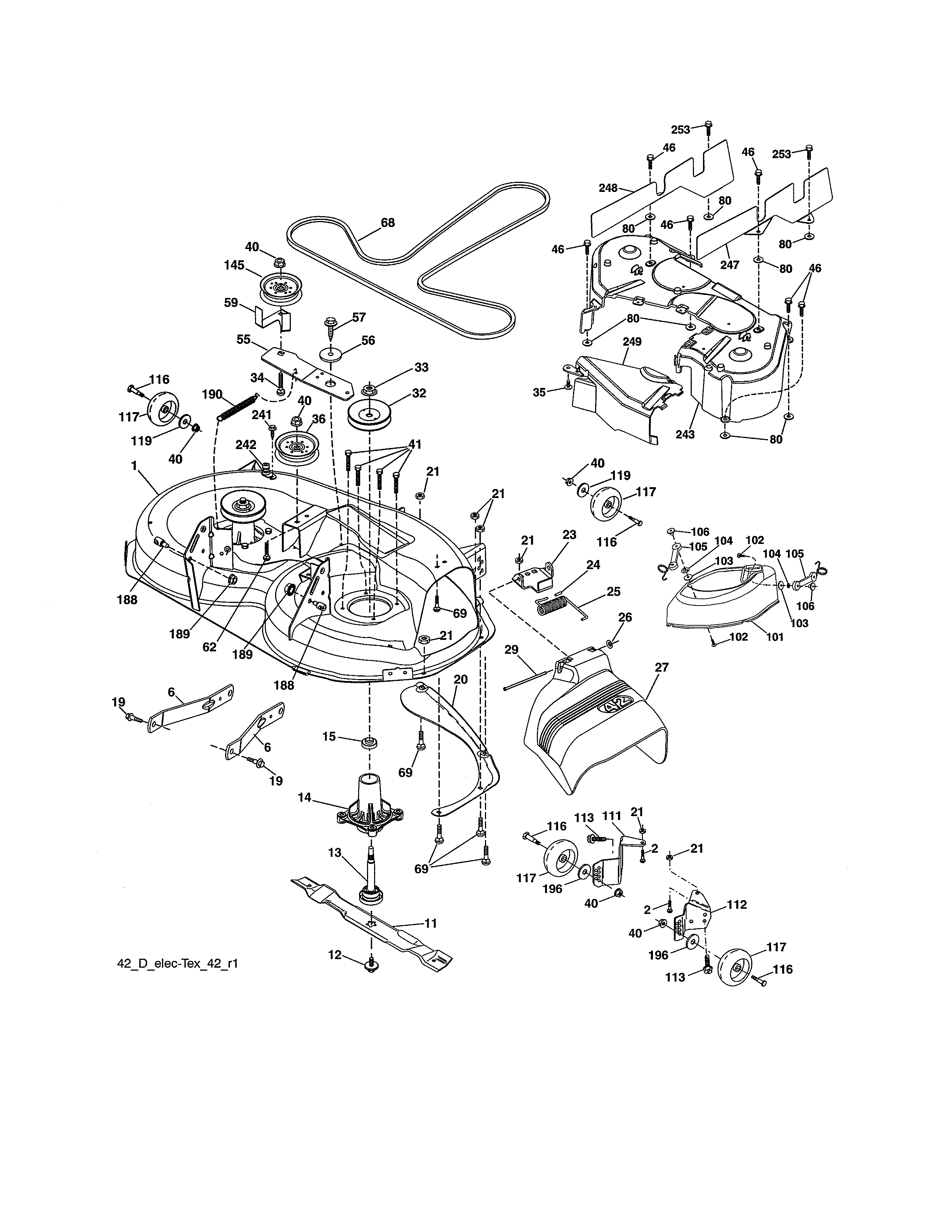 Mower Diagram and Parts List for 917990040  Craftsman Lawn Tractor
