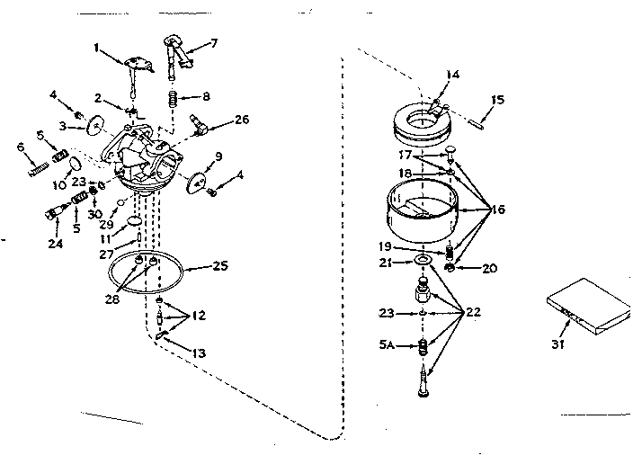 Carburetor No. 631070a Diagram and Parts List for 143564102  Craftsman Engine