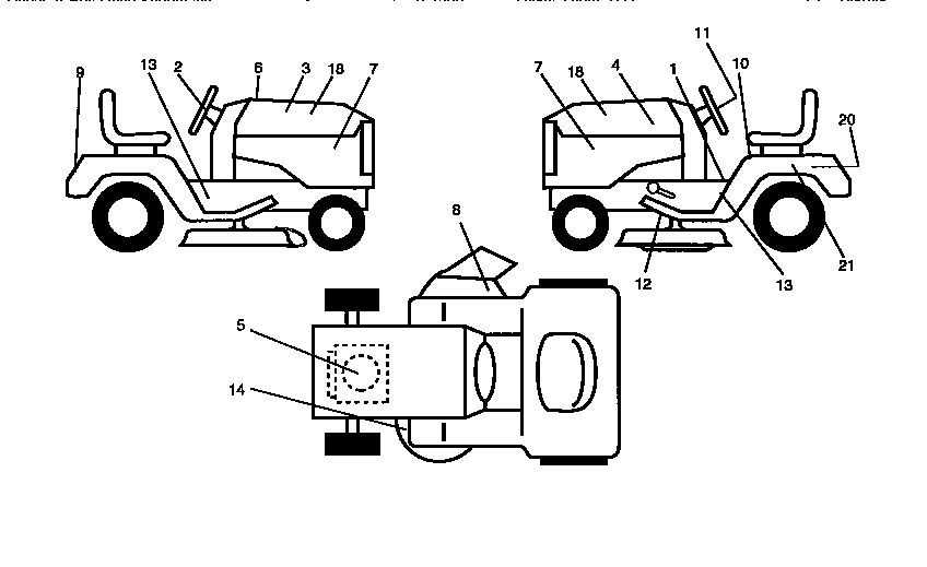 Decals Diagram and Parts List for 917258540  Craftsman Lawn Tractor