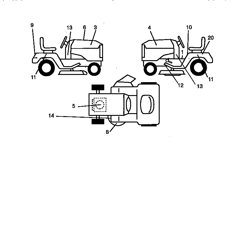 Decals Diagram and Parts List for 917270632  Craftsman Lawn Tractor