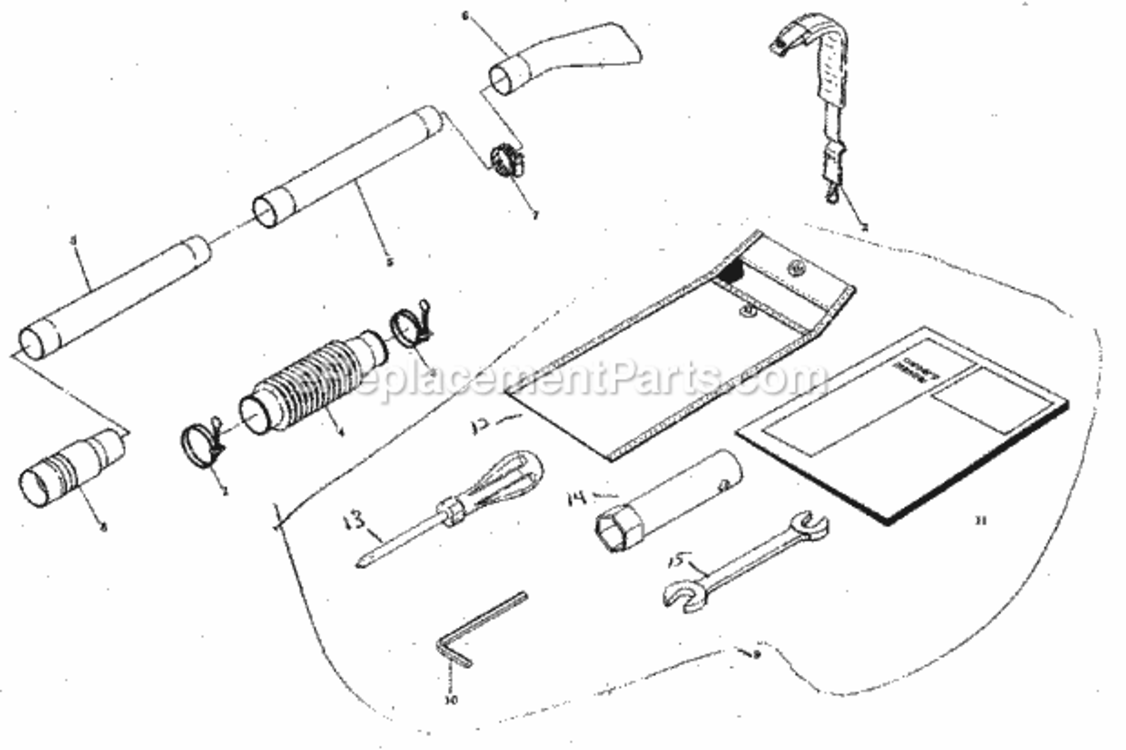Page D Diagram and Parts List for 636798690  Craftsman Leaf Blower / Vacuum