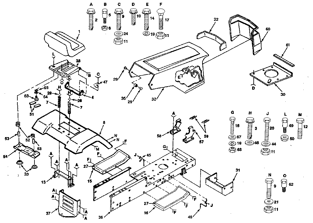 Chassis And Enclosures Diagram and Parts List for 917257470  Craftsman Lawn Tractor