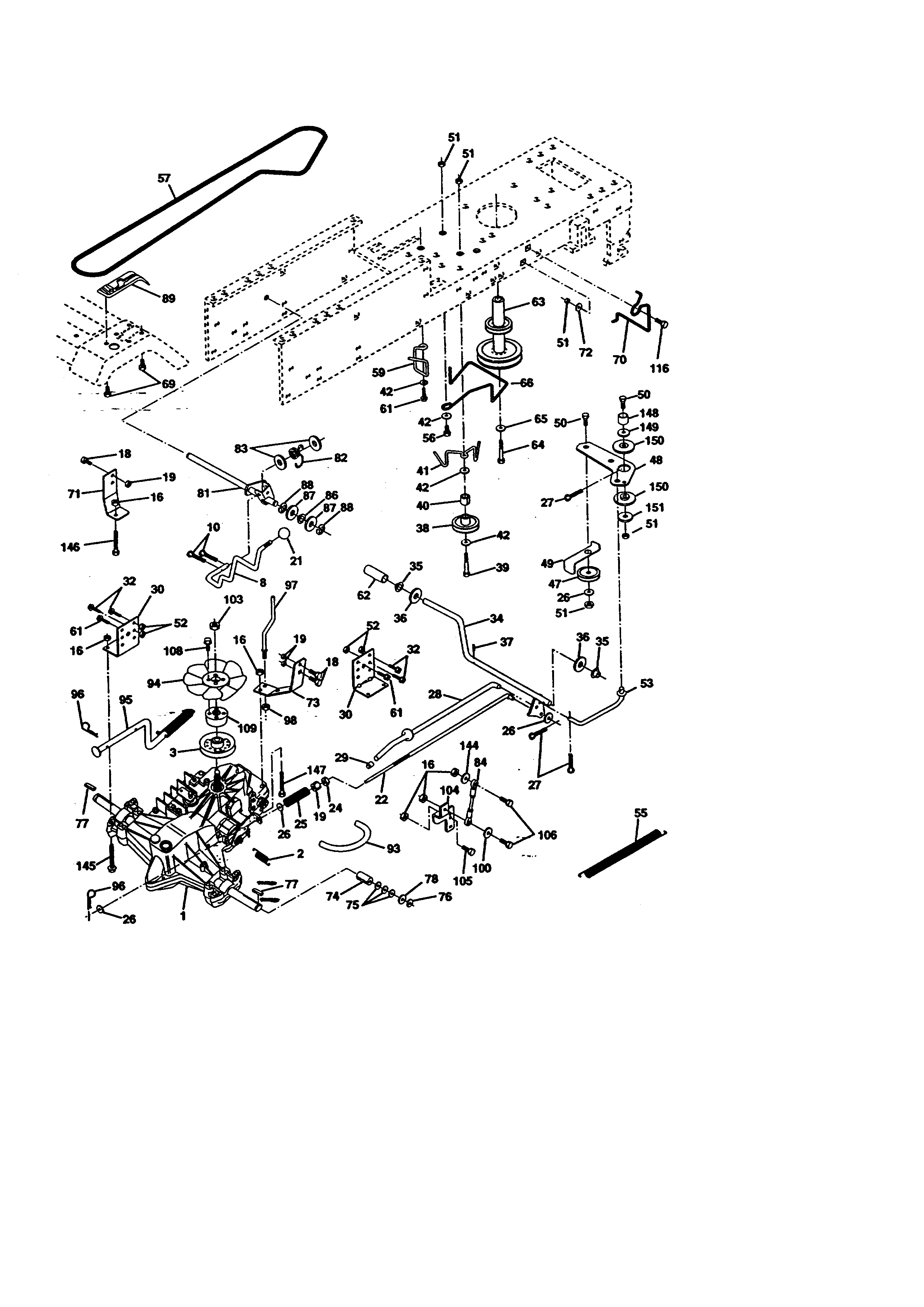 Ground Drive Diagram and Parts List for 917270623  Craftsman Lawn Tractor