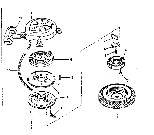Starter No. 29224 Diagram and Parts List for 14311350  Craftsman Engine