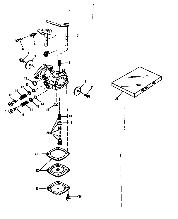 Carburetor Diagram and Parts List for 91760036  Craftsman Chainsaw