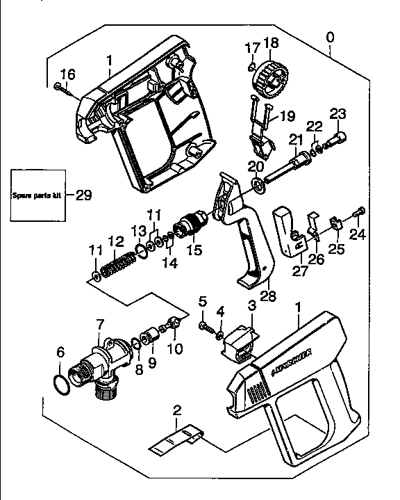 Trigger Gun Diagram and Parts List for 74271  Craftsman Pressure Washer