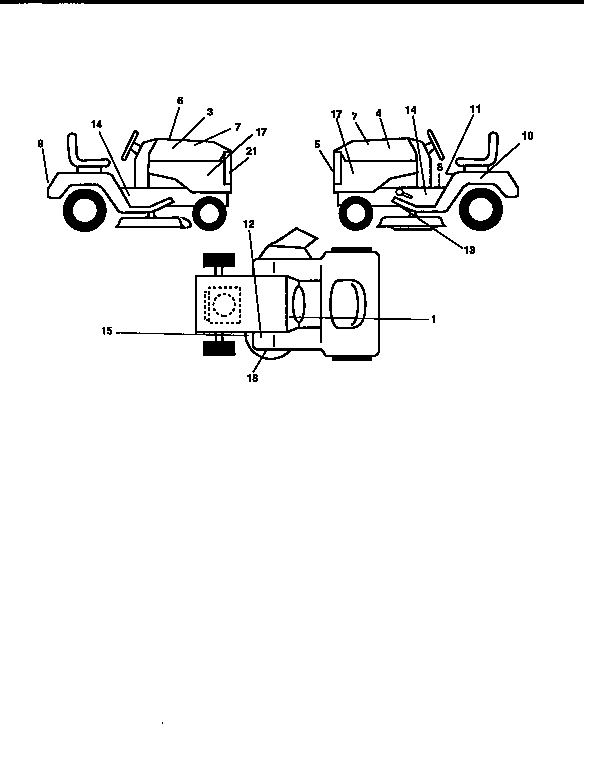 Decals Diagram and Parts List for 917258502  Craftsman Lawn Tractor