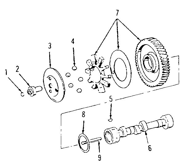 Camshaft Diagram and Parts List for 73910896B  Craftsman Engine