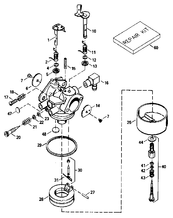 Replacement Parts Diagram and Parts List for 143836082  Craftsman Engine