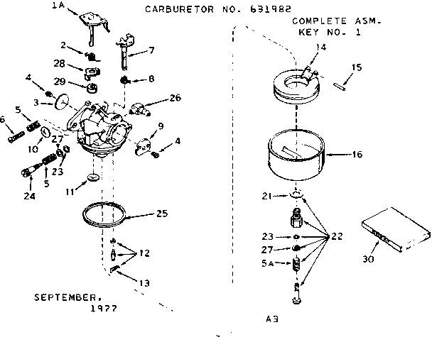 Replacement Parts Diagram and Parts List for 143276072  Craftsman Engine
