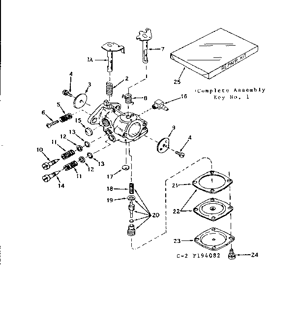 Carburetor No. 630986 Diagram and Parts List for 143194082  Craftsman Engine