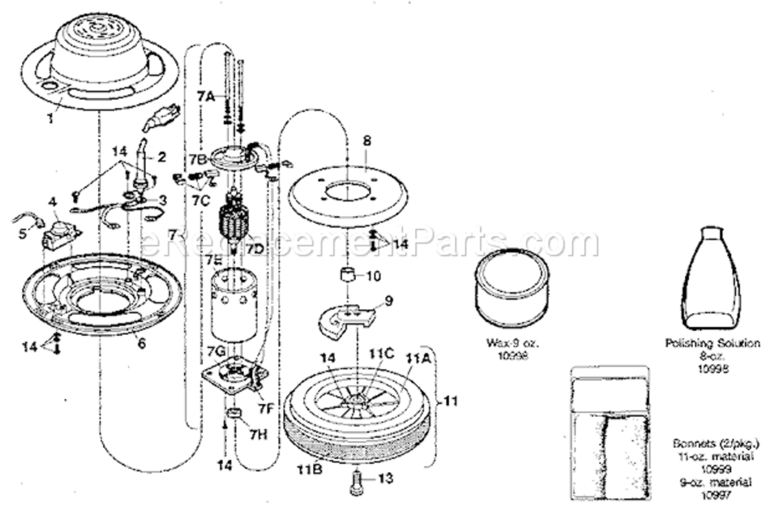 Page A Diagram and Parts List for 64610692  Craftsman Sander Polisher