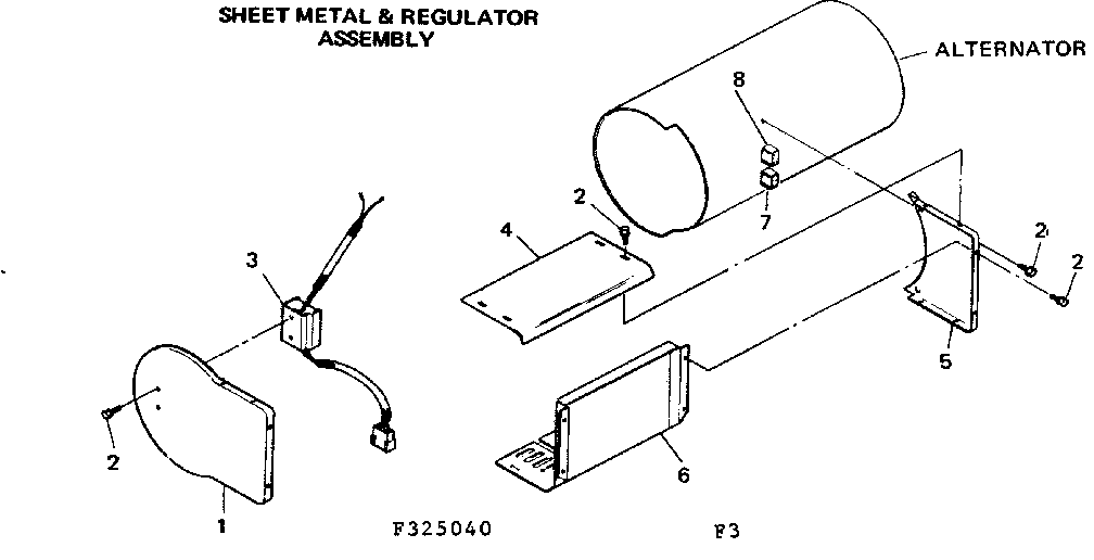 Sheet Metal & Regulator Assembly Diagram and Parts List for 580325050  Craftsman Engine