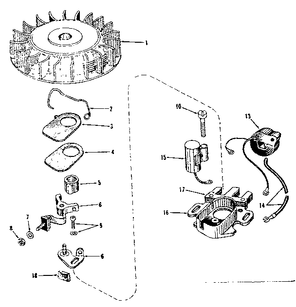 Magneto (phelon F-4220) Diagram and Parts List for 14366501  Craftsman Engine
