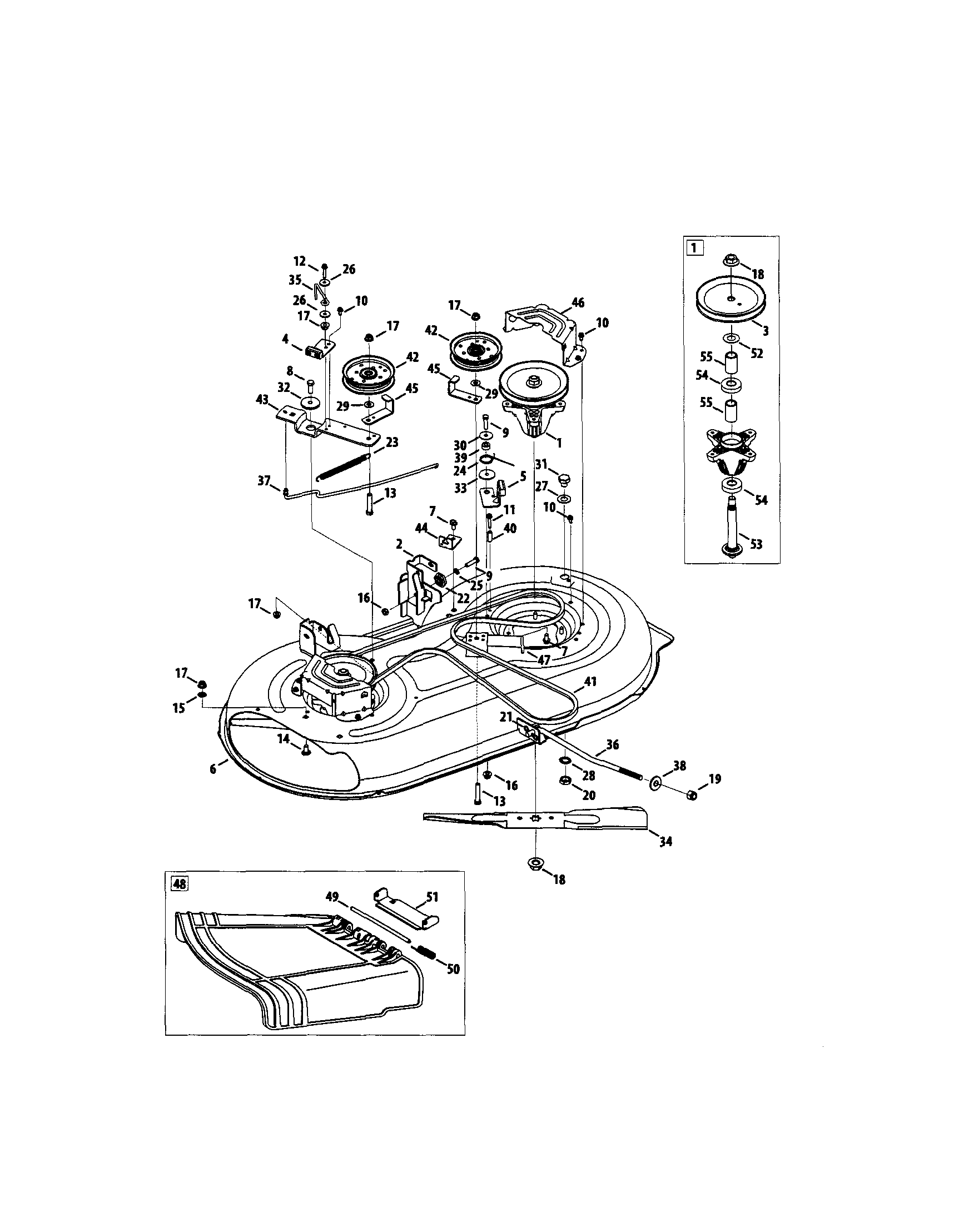 Mower Deck Diagram and Parts List for 247289010  Craftsman Lawn Tractor