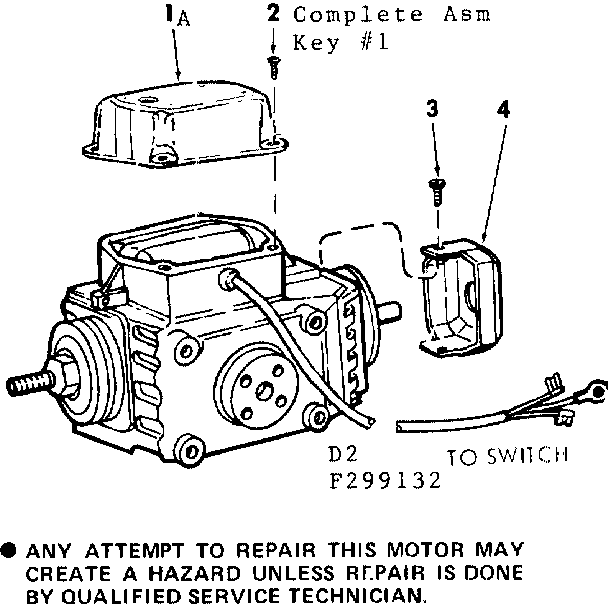 Motor Diagram and Parts List for 113299132  Craftsman Power Motor