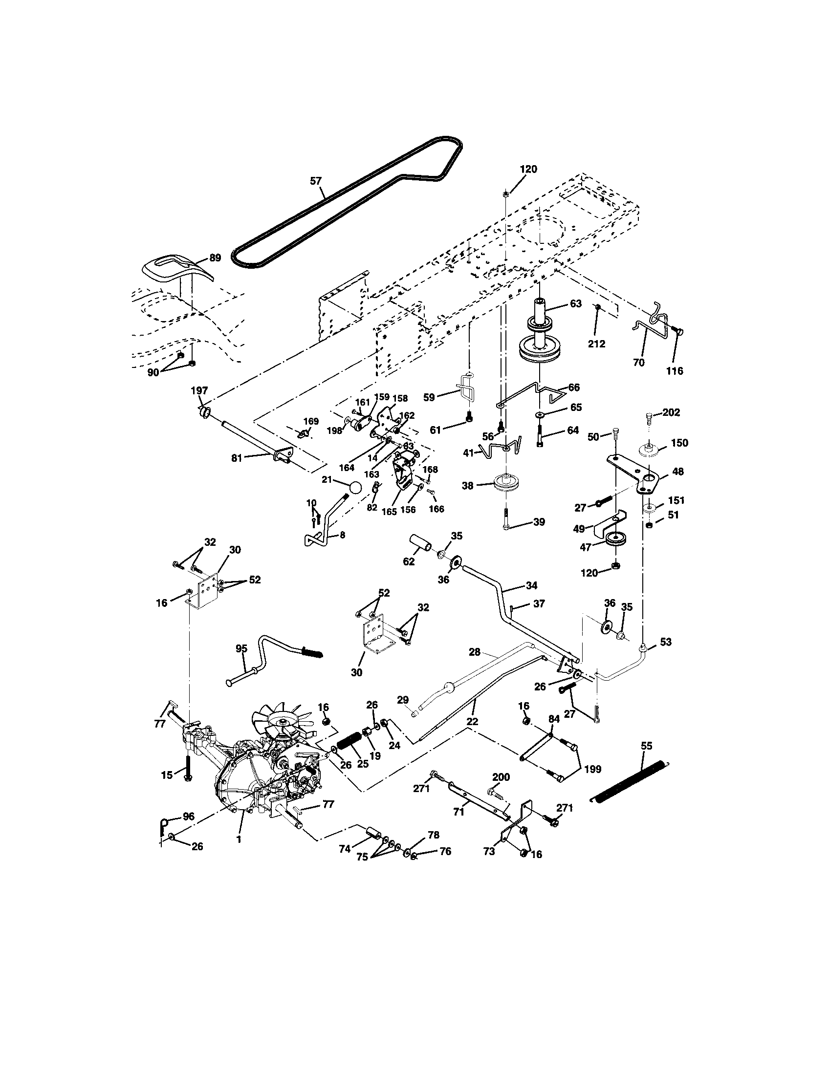 Ground Drive Diagram and Parts List for 917273760  Craftsman Lawn Tractor