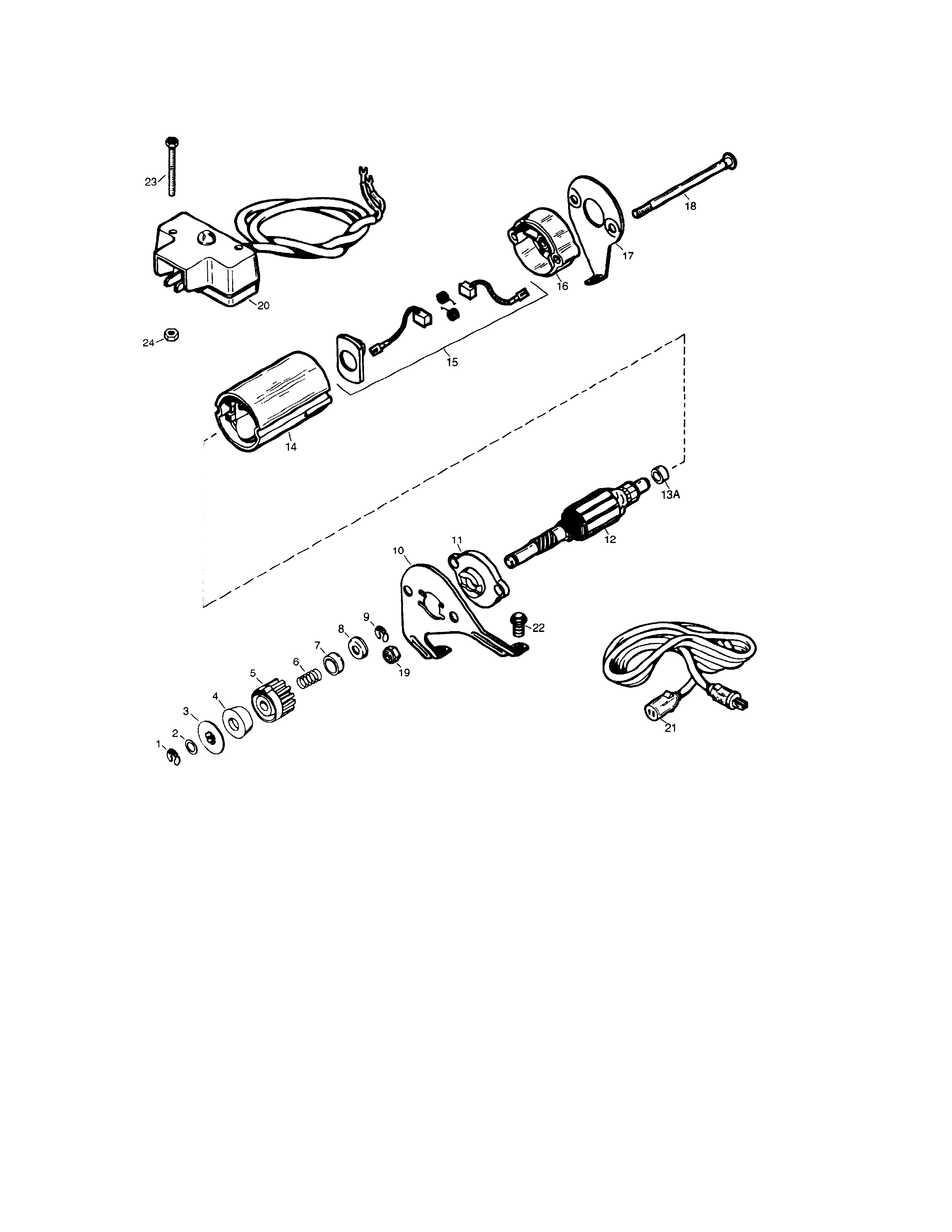 Electric Starter Assembly Diagram and Parts List for 143045071  Craftsman Engine
