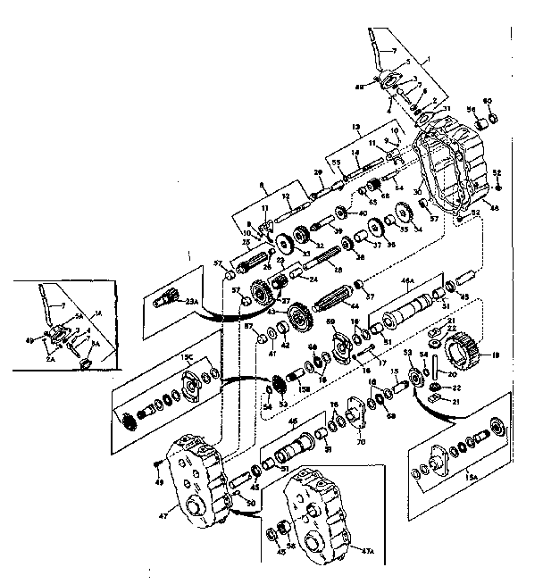 Transaxle Diagram and Parts List for 9178340  Craftsman Lawn Tractor