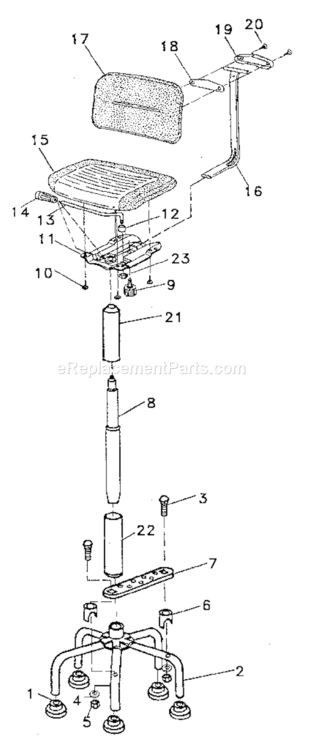 Unit Parts Diagram and Parts List for 65587  Craftsman Workbench