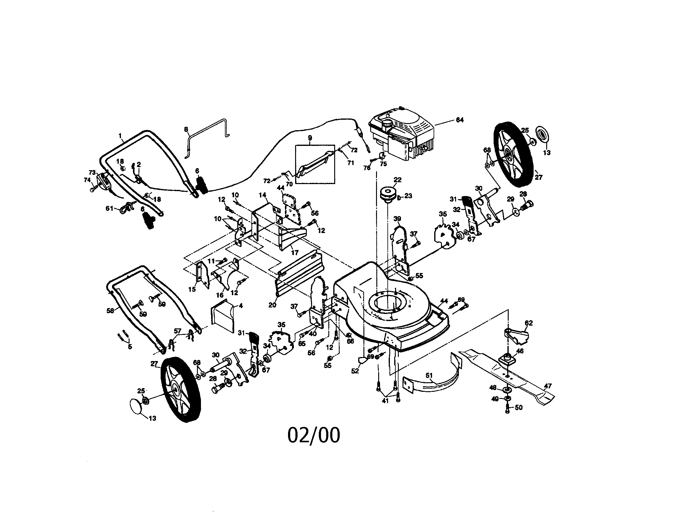 Rotary Lawn Mower Diagram and Parts List for 917377150  Craftsman Lawn Mower