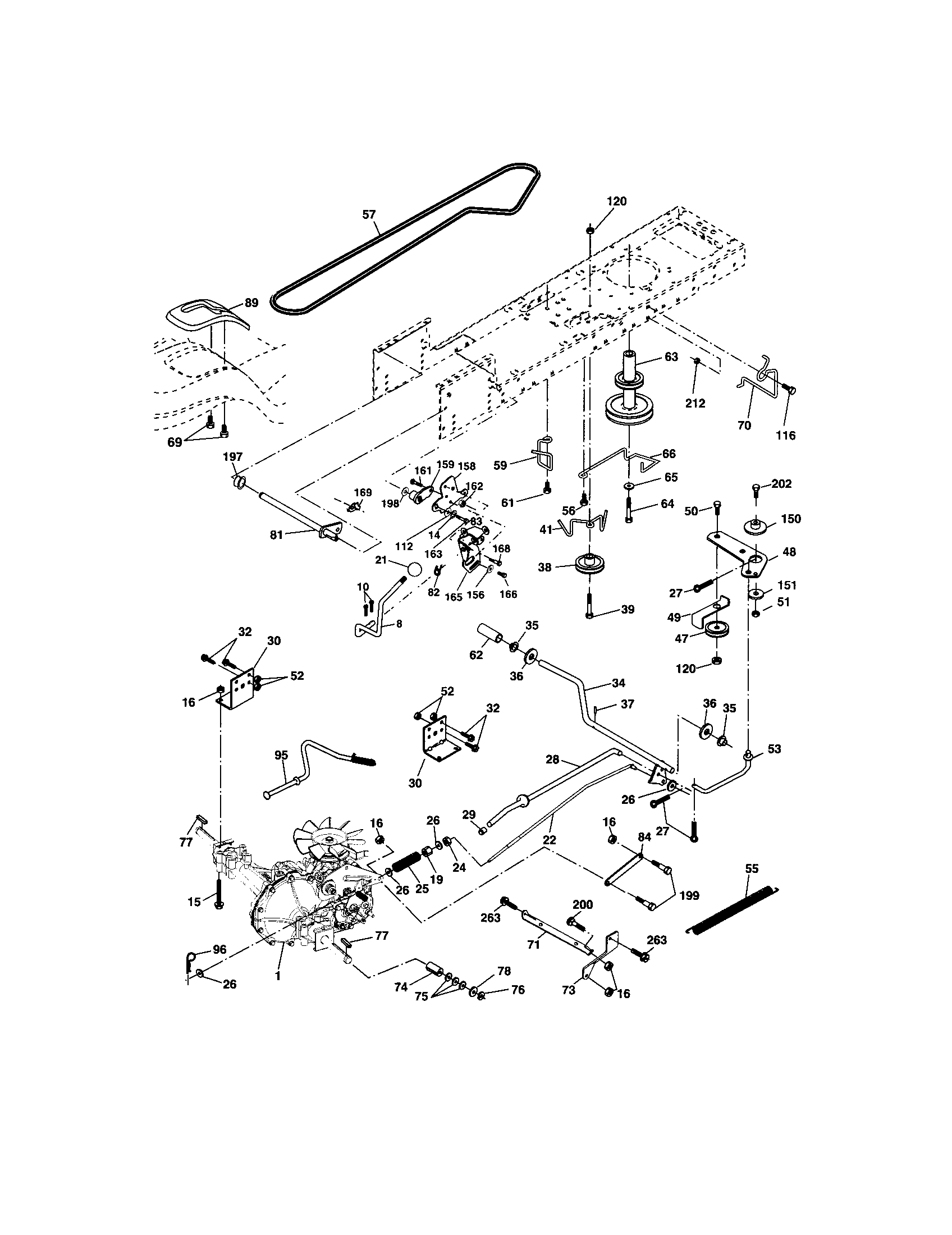 Ground Drive Diagram and Parts List for 917273600  Craftsman Lawn Tractor