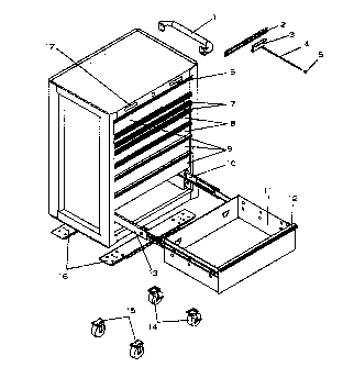 Cabinet Parts Diagram and Parts List for 706619810  Craftsman Tool Stand & Cart