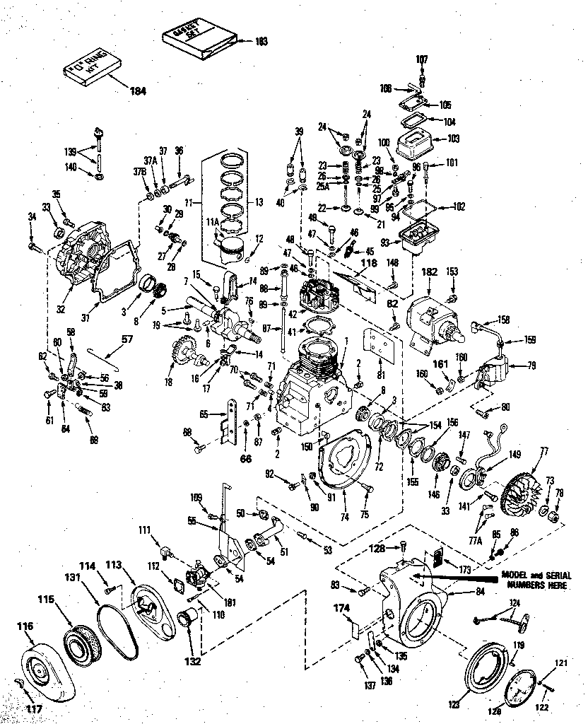 Replacement Parts Diagram and Parts List for 143790012  Craftsman Engine
