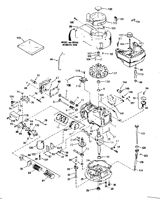 Engine Diagram and Parts List for 143384112  Craftsman Engine