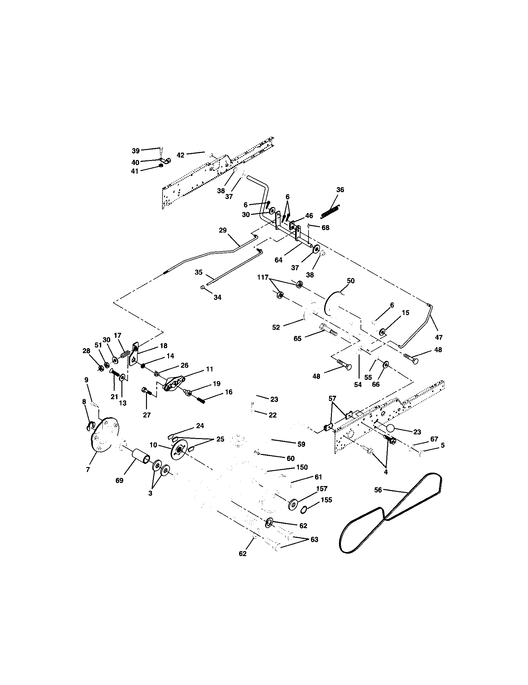 Ground Drive Diagram and Parts List for 917276070  Craftsman Lawn Tractor