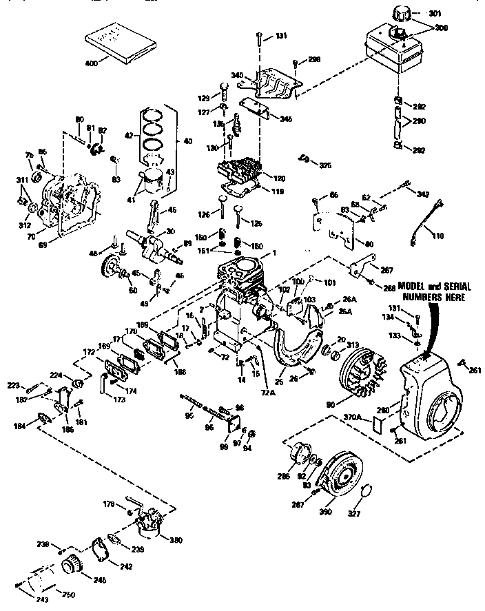 Replacement Parts Diagram and Parts List for 143945003  Craftsman Engine