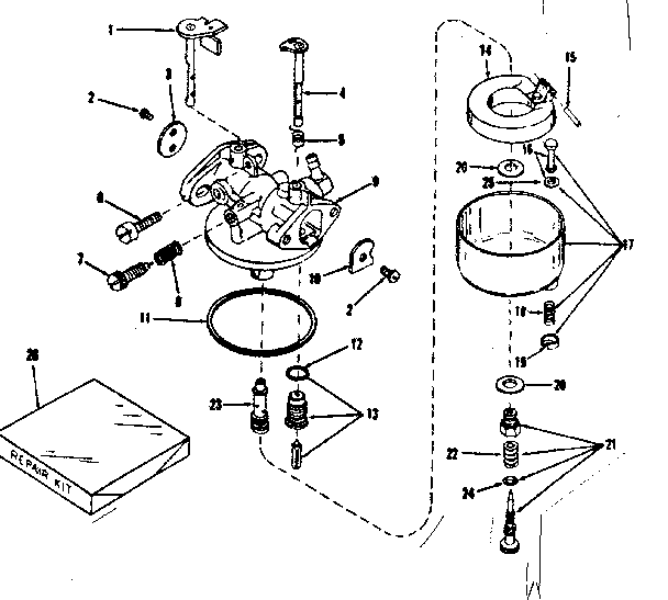 Carburetor No.30191 (lmb-1) Diagram and Parts List for 143104101  Craftsman Engine