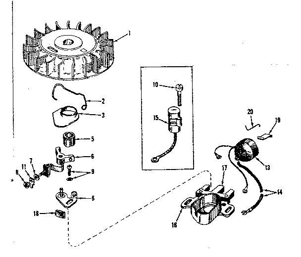 Magneto No. 610690 Diagram and Parts List for 143534042  Craftsman Engine